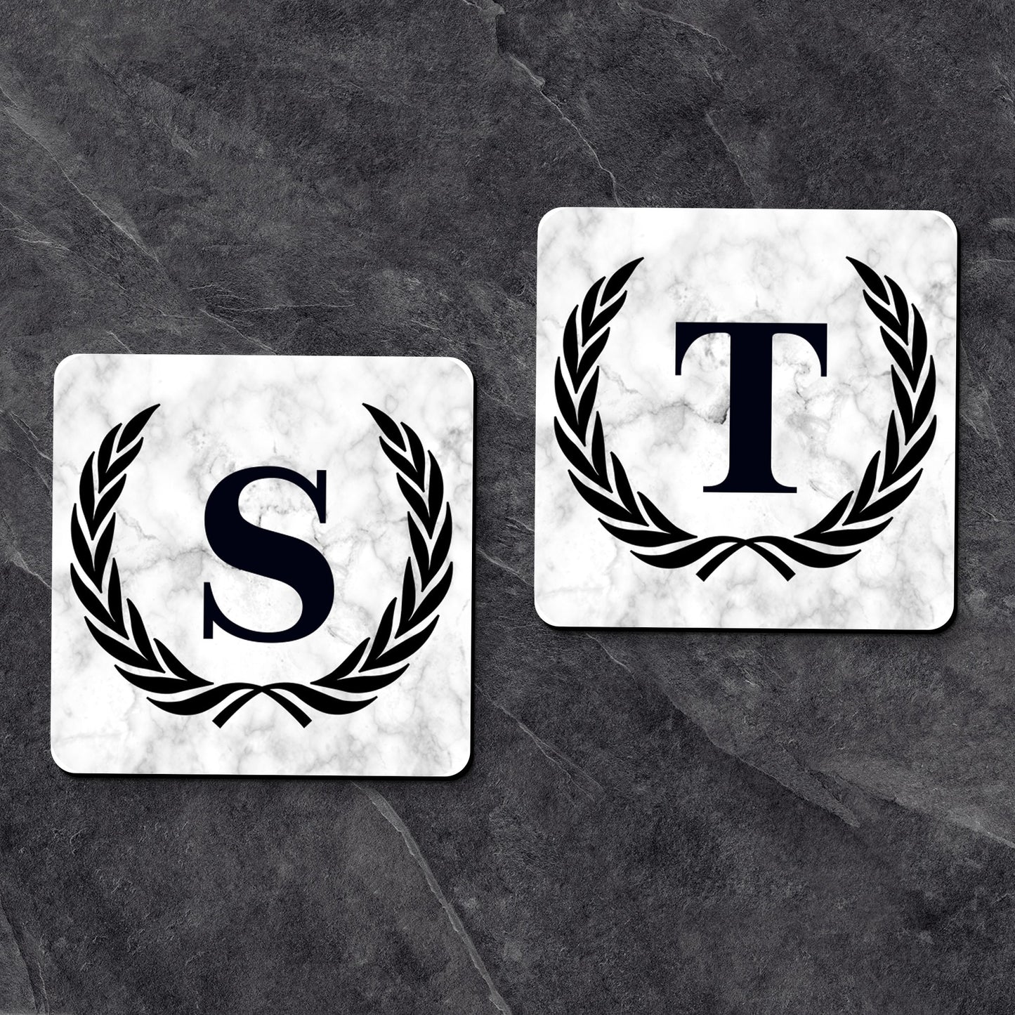 Personalized Initial Coaster \ Personalized Coaster \ Custom Initial Coasters \ Custom Coaster \ Drink Coasters \ Marble Coasters \ Coasters