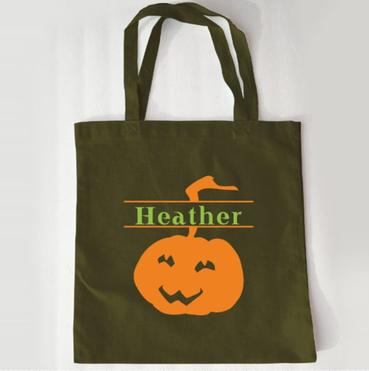 Jack o lantern tote, Halloween, Treat Bags