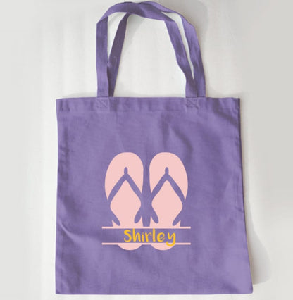 Flip Flop Tote Bag | Kids Tote| Flip Flop Tote| Flip Flop Bag| Flip Flop Beach Bag| Canvas Tote Bag|Summer Bag|Kids Beach Tote | Custom Tote