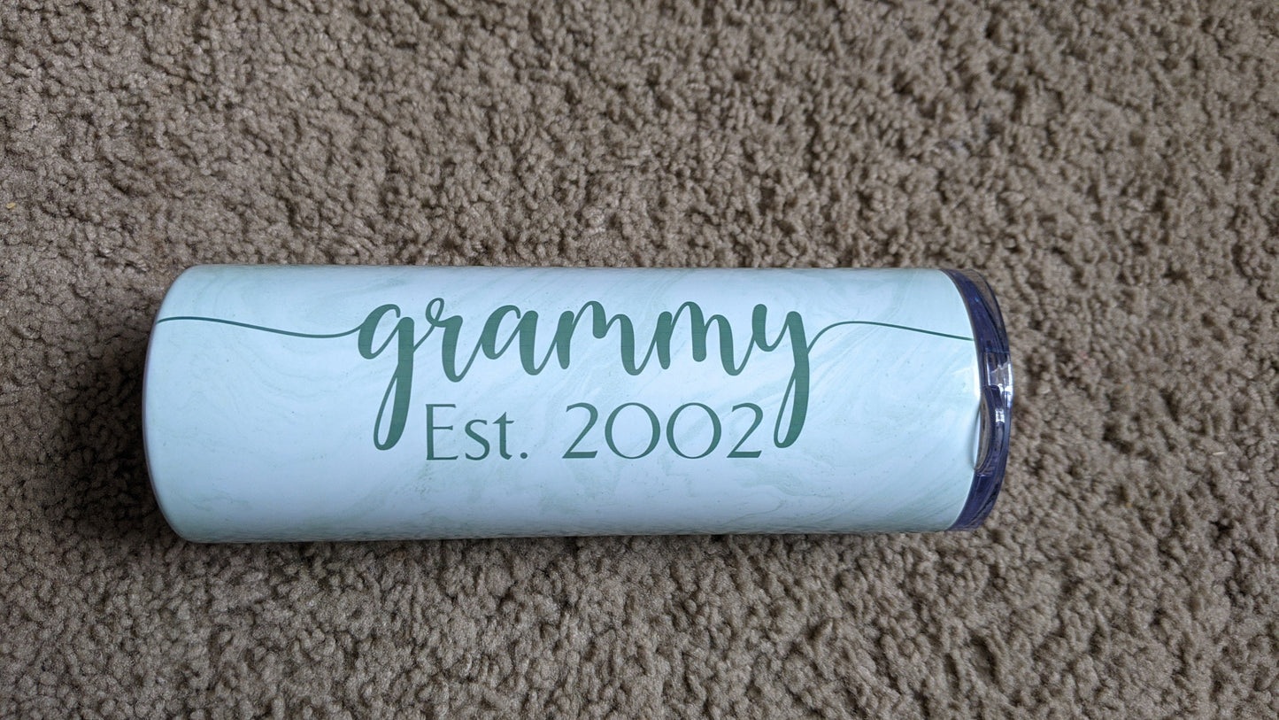 Personalized Tumbler, Insulated Tumbler, Custom Tumbler, Tumbler with Straw, Skinny Tumbler, Custom Drinkware, Personalized Marble Tumbler