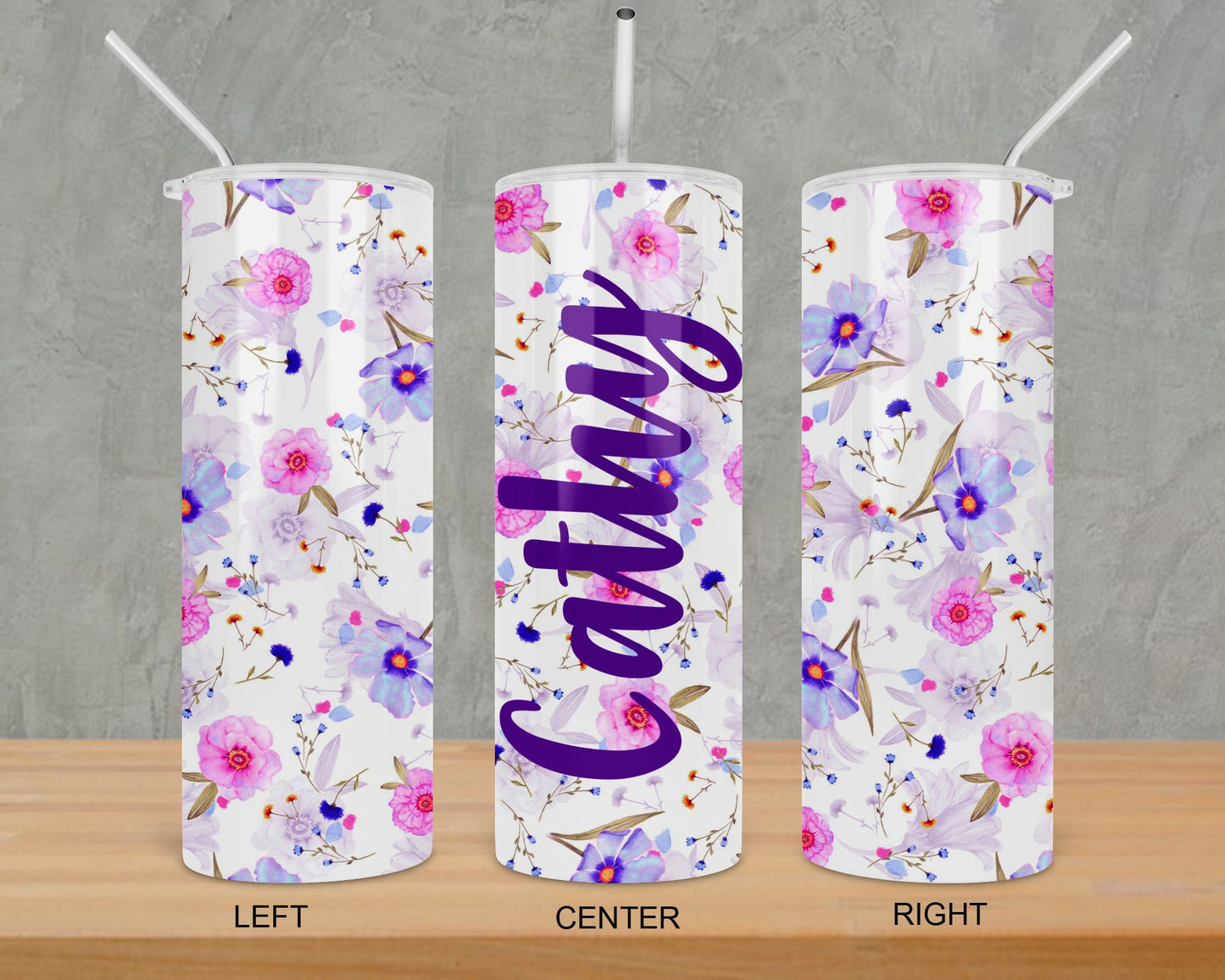 Personalized Tumbler, Insulated Tumbler, Floral Tumbler, Tumbler with Straw, Skinny Tumbler, Bridesmaid Proposal, Bridesmaid Gift