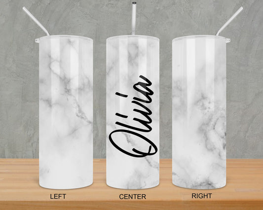 Personalized Tumbler, Insulated Tumbler, Custom Tumbler, Tumbler with Straw, Skinny Tumbler, Custom Drinkware, Personalized Marble Tumbler