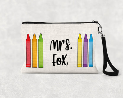 Personalized Art Teacher Gift, Art Teacher Bag, Artist Gift, Makeup Bag, Custom Crayon Bag, Pencil Case, Crayon Case, Paint Supply Pouch