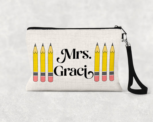 Teacher Appreciation Gift, Personalized Teacher Gift, Teacher Makeup Bag, Teacher Classroom Bag, Zipper Pouch, Pencil Bag, Pencil Pouch