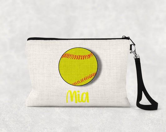 Personalized Softball pencil case | Zipper Pouch | Softball Team Gift | Softball Coach Gift | Back to School | Softball Bag | Softball Pouch