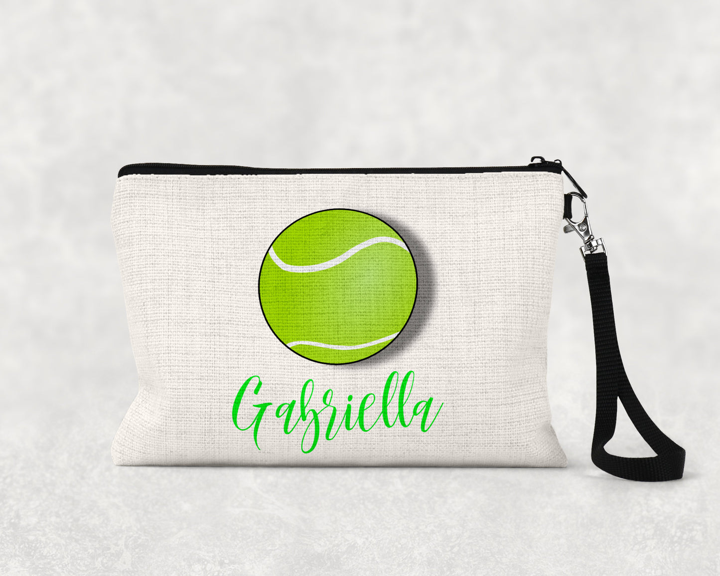 Personalized Tennis Pencil Case | Zipper Pouch | Tennis Team Gift | Tennis Coach Gift | Back to School | Tennis Ball | Tennis Make up Bag