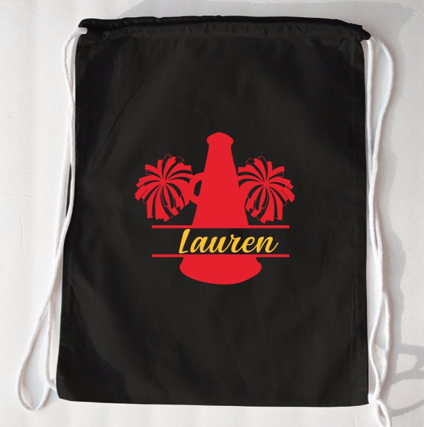 Megaphone Bag | Personalized Cheerleading Bag |Cheer bag with name | Cheerleading Team Gifts | Cheerleading Drawstring Bag |Cheer Team Gifts