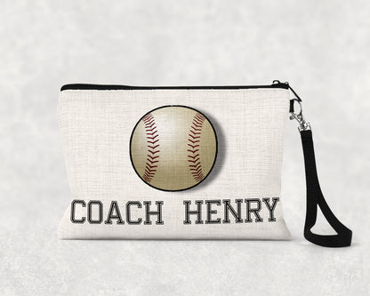 Personalized Baseball pencil case | Zipper Pouch | Baseball Team Gift | Baseball Coach Gift | Back to School | Accessory Pouch| Baseball Bag
