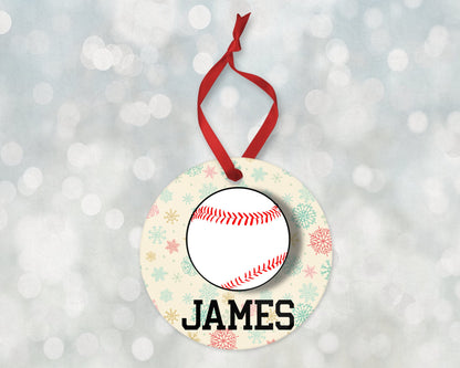 Baseball Ornament, Sports Christmas Ornament 2023, Personalized Christmas Ornament, Personalized Baseball Ornament, Kids Ornament