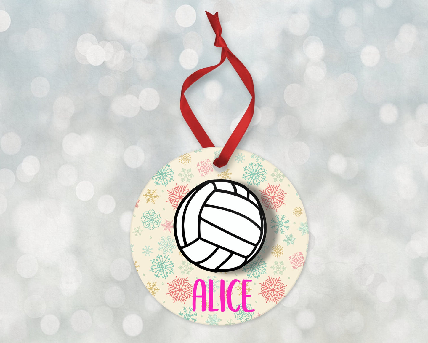 Volleyball Ornament, Sports Christmas Ornament 2023, Personalized Christmas Ornament, Personalized Volleyball Ornament, Kids Ornament