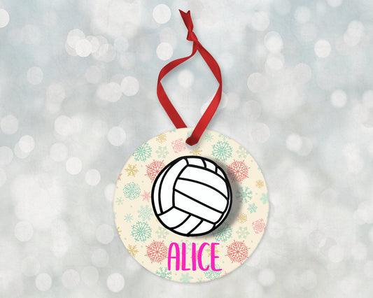 Volleyball Ornament, Sports Christmas Ornament 2023, Personalized Christmas Ornament, Personalized Volleyball Ornament, Kids Ornament