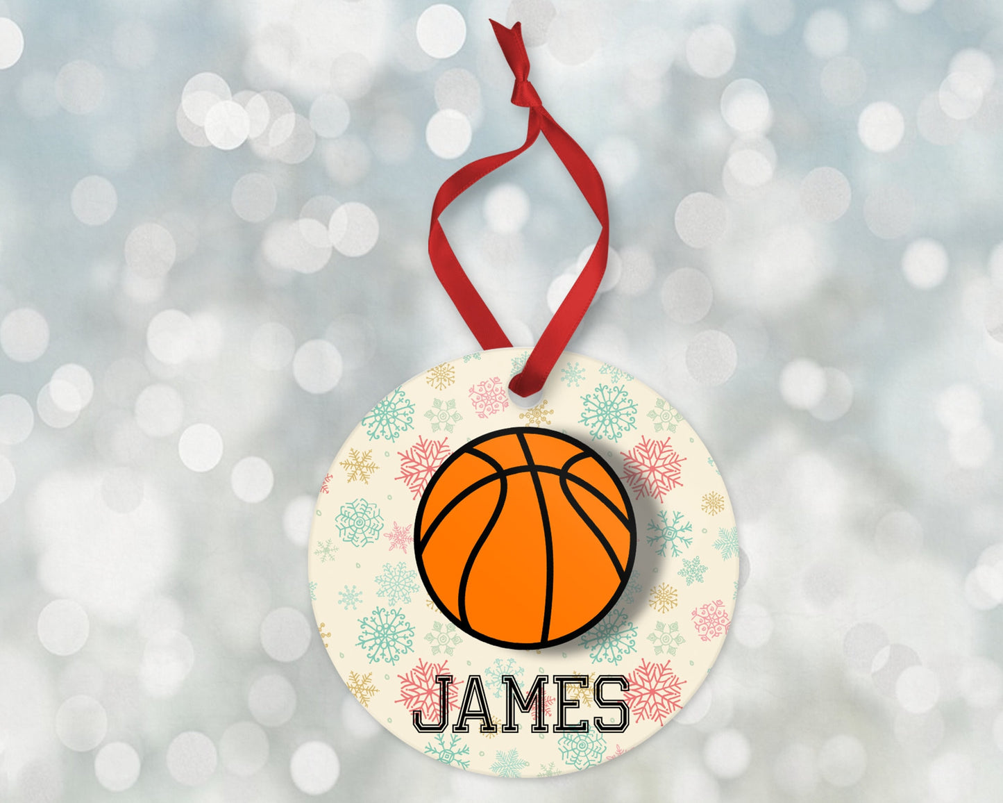 Basketball Ornament, Sports Christmas Ornament 2023, Personalized Christmas Ornament, Personalized Basketball Ornament, Kids Ornament