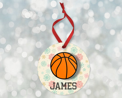 Basketball Ornament, Sports Christmas Ornament 2023, Personalized Christmas Ornament, Personalized Basketball Ornament, Kids Ornament