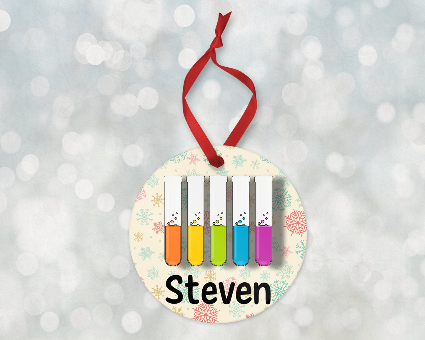 Scientist Ornament, Science Ornament 2023, Personalized Christmas Ornament, Personalized Scientist Ornament, Kids Ornament, Test Tubes