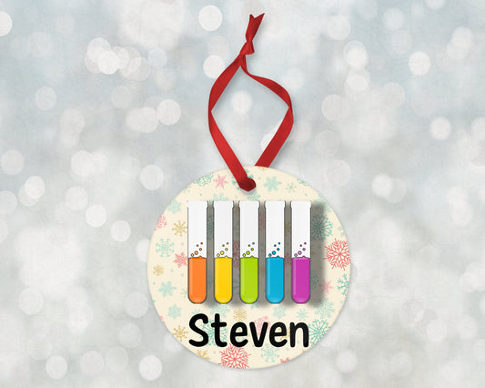 Scientist Ornament, Science Ornament 2023, Personalized Christmas Ornament, Personalized Scientist Ornament, Kids Ornament, Test Tubes