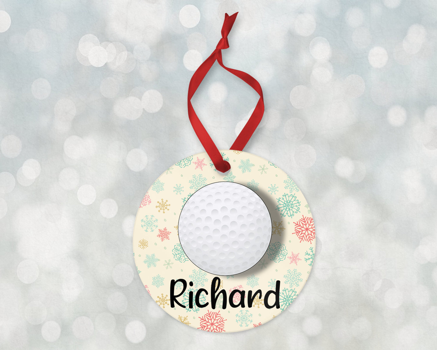 Golf Ornament, Sports Christmas Ornament 2023, Personalized Christmas Ornament, Personalized Golfer Ornament, Kids Ornament, Golf Ball
