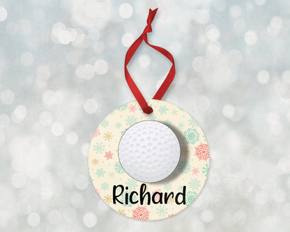 Golf Ornament, Sports Christmas Ornament 2023, Personalized Christmas Ornament, Personalized Golfer Ornament, Kids Ornament, Golf Ball